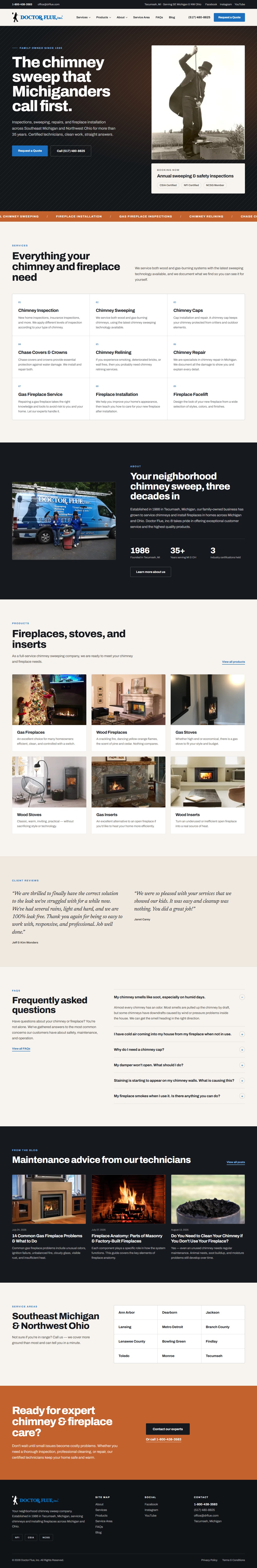 The proposed Doctor Flue homepage